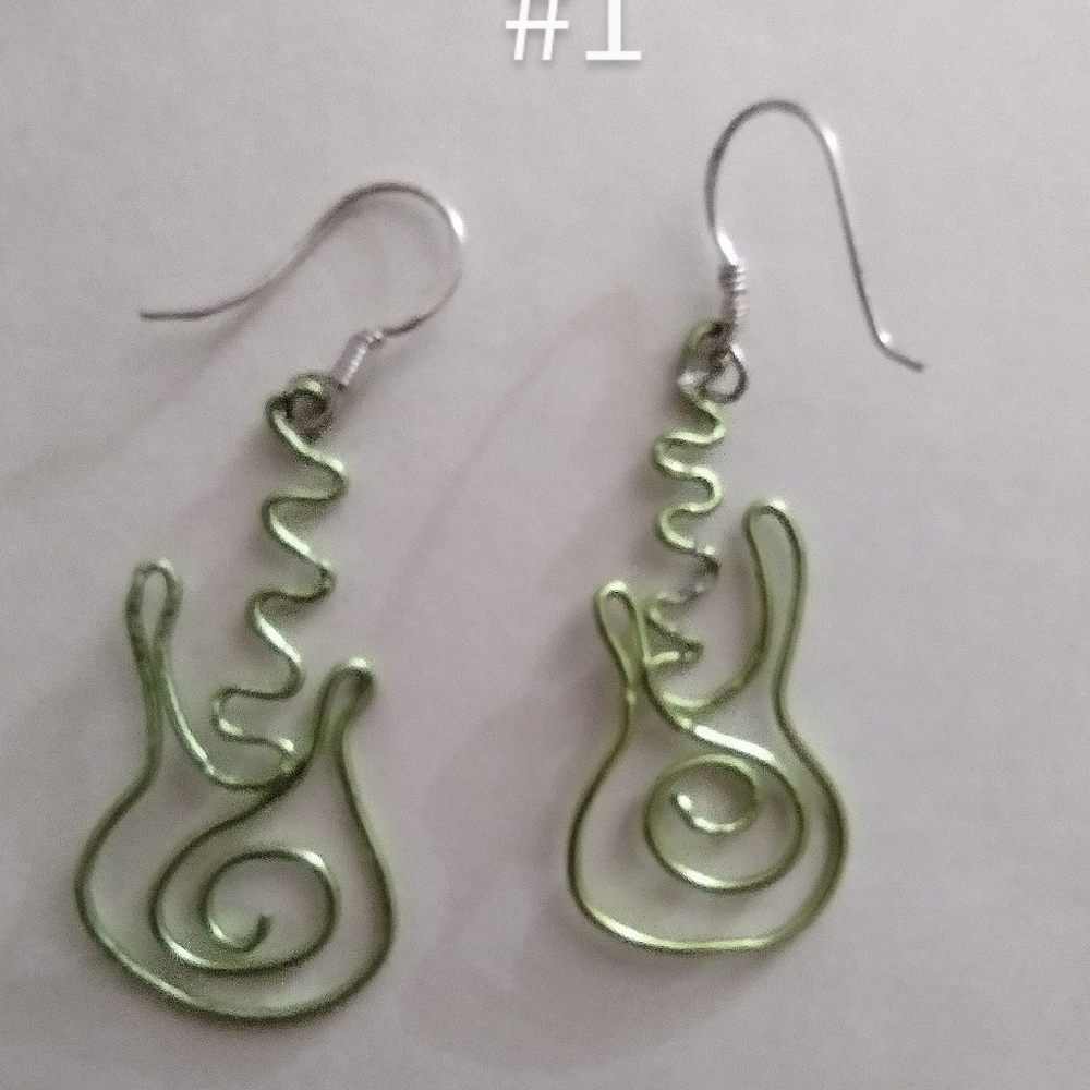 Guitar earrings handmade